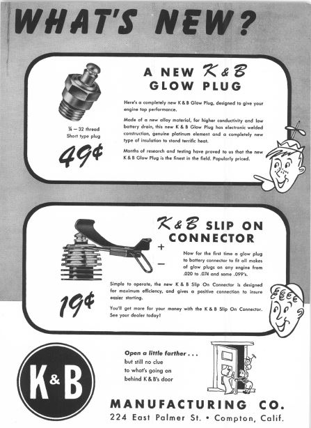 K&B glow plug and slip-on connector ad